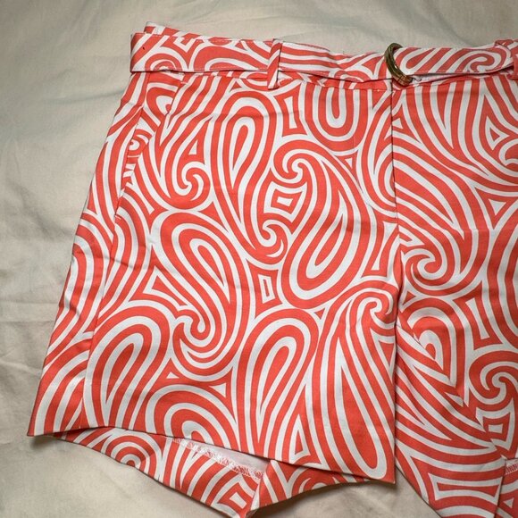 Michael Kors Womens Shorts Size 8 Salmon Pink and White Pattern Great For Summer - Picture 2 of 8